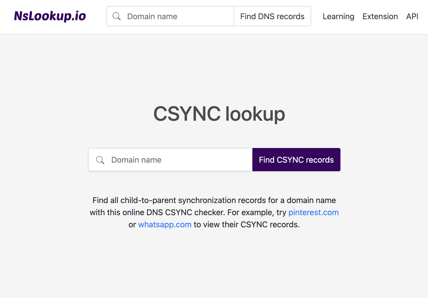 Open the CSYNC lookup tool