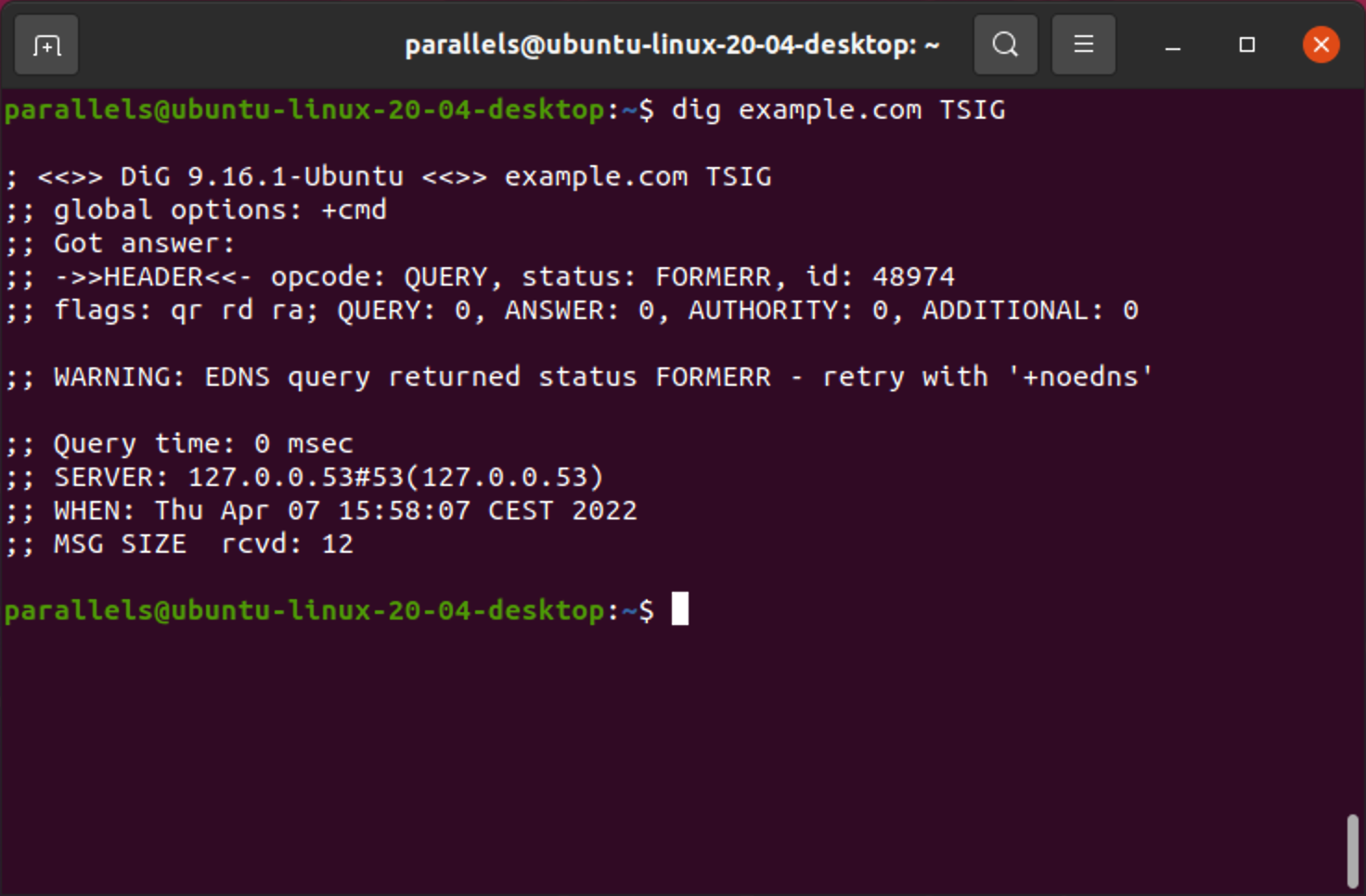 TSIG lookup in Linux