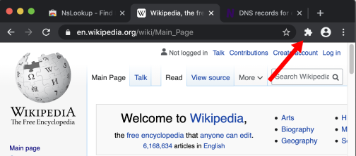 Open the extension menu